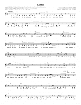 page one of Blessed (Lead Sheet / Fake Book)