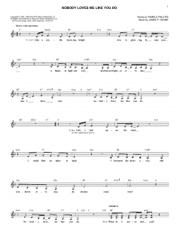 page one of Nobody Loves Me Like You Do (Lead Sheet / Fake Book)