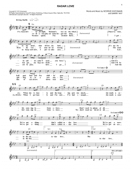 page one of Radar Love (Lead Sheet / Fake Book)