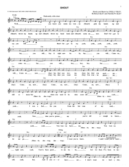 page one of Shout (Lead Sheet / Fake Book)