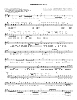 page one of Please Mr. Postman (Lead Sheet / Fake Book)