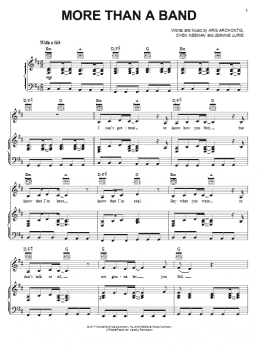 page one of More Than A Band (Piano, Vocal & Guitar Chords (Right-Hand Melody))