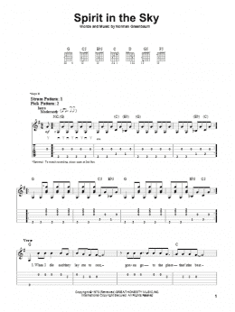 page one of Spirit In The Sky (Easy Guitar Tab)