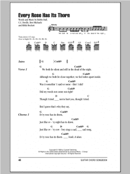 page one of Every Rose Has Its Thorn (Guitar Chords/Lyrics)