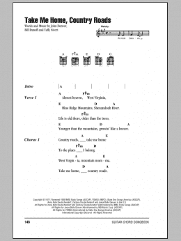 page one of Take Me Home, Country Roads (Guitar Chords/Lyrics)