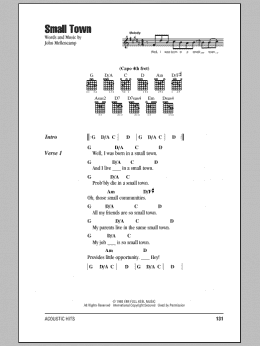 page one of Small Town (Guitar Chords/Lyrics)