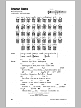 page one of Deacon Blues (Guitar Chords/Lyrics)