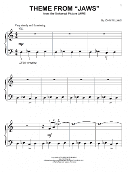 page one of Theme from Jaws (Big Note Piano)