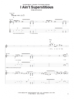 page one of I Ain't Superstitious (Guitar Tab)