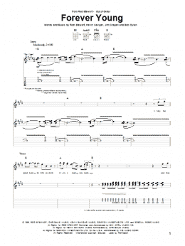 page one of Forever Young (Guitar Tab)