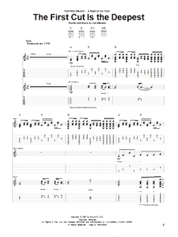 page one of The First Cut Is The Deepest (Guitar Tab)