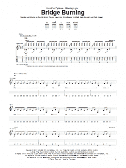 page one of Bridge Burning (Guitar Tab)