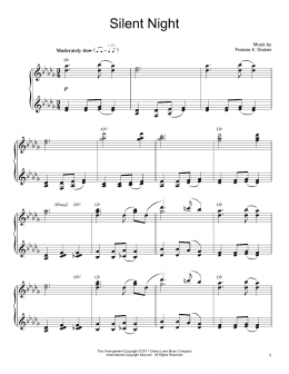 page one of Silent Night [Gospel version] (Piano Solo)