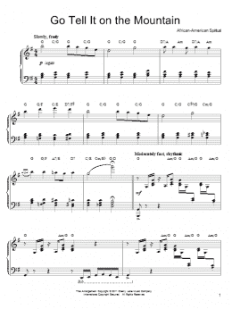 page one of Go, Tell It On The Mountain [Gospel version] (Piano Solo)
