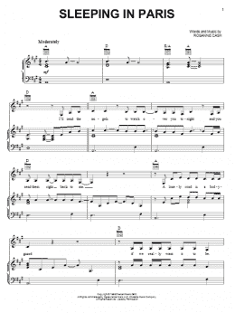 page one of Sleeping In Paris (Piano, Vocal & Guitar Chords (Right-Hand Melody))