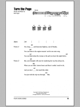 page one of Turn The Page (Guitar Chords/Lyrics)