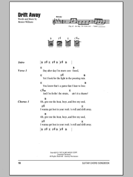 page one of Drift Away (Guitar Chords/Lyrics)