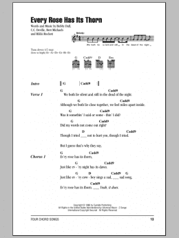 page one of Every Rose Has Its Thorn (Guitar Chords/Lyrics)