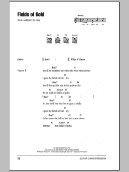 page one of Fields Of Gold (Guitar Chords/Lyrics)