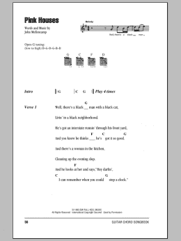 page one of Pink Houses (Guitar Chords/Lyrics)