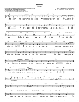 page one of Memory (from Cats) (Lead Sheet / Fake Book)