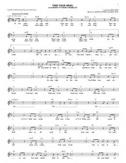 page one of Find Your Grail (Lead Sheet / Fake Book)