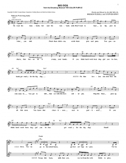 page one of Big Dog (Lead Sheet / Fake Book)