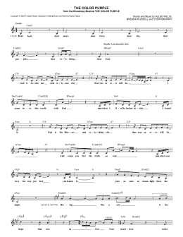 page one of The Color Purple (Lead Sheet / Fake Book)