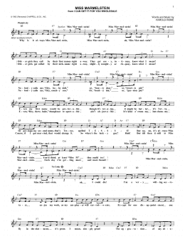 page one of Miss Marmelstein (Lead Sheet / Fake Book)