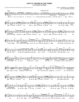 page one of Light At The End Of The Tunnel (Lead Sheet / Fake Book)