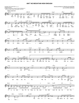 page one of Ain't No Mountain High Enough (Lead Sheet / Fake Book)