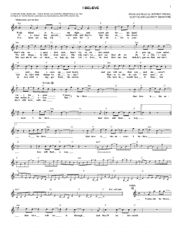 page one of I Believe (Lead Sheet / Fake Book)