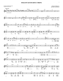 page one of While My Guitar Gently Weeps (Lead Sheet / Fake Book)