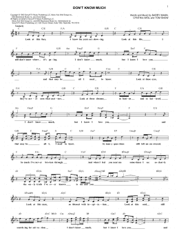 page one of Don't Know Much (Lead Sheet / Fake Book)