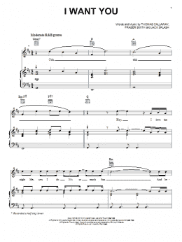 page one of I Want You (Piano, Vocal & Guitar Chords (Right-Hand Melody))