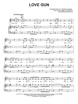 page one of Love Gun (Piano, Vocal & Guitar Chords (Right-Hand Melody))