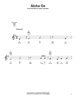 page one of Aloha Oe (Ukulele)