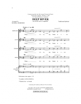 page one of Deep River (SATB Choir)