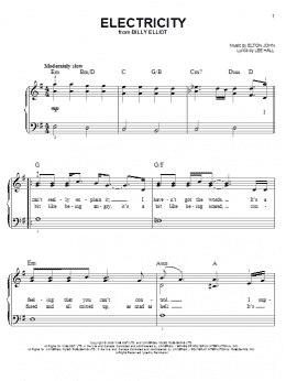 page one of Electricity (Easy Piano)