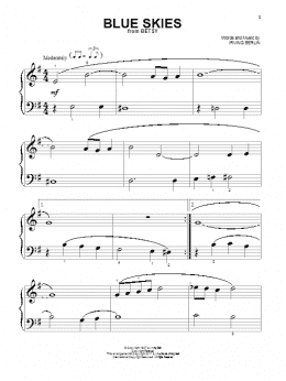 page one of Blue Skies (Beginning Piano Solo)