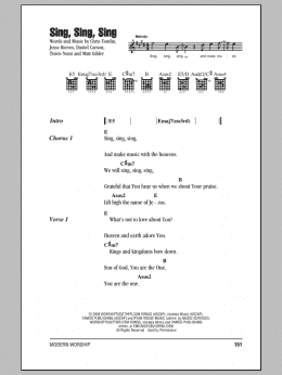 page one of Sing, Sing, Sing (Guitar Chords/Lyrics)