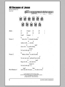 page one of All Because Of Jesus (Guitar Chords/Lyrics)