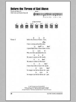 page one of Before The Throne Of God Above (Guitar Chords/Lyrics)