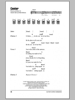 page one of Center (Guitar Chords/Lyrics)