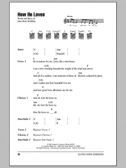 page one of How He Loves (Guitar Chords/Lyrics)