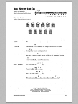 page one of You Never Let Go (Guitar Chords/Lyrics)