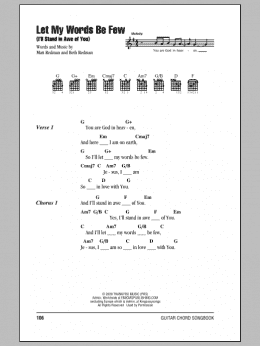 page one of Let My Words Be Few (I'll Stand In Awe Of You) (Guitar Chords/Lyrics)