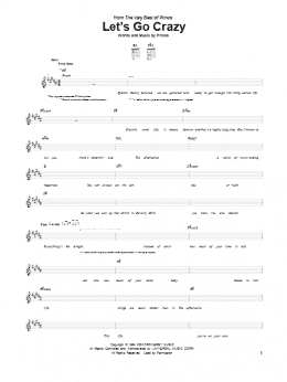 page one of Let's Go Crazy (Guitar Tab)