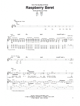 page one of Raspberry Beret (Guitar Tab)