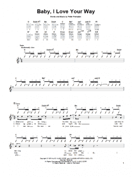 page one of Baby, I Love Your Way (Easy Guitar)